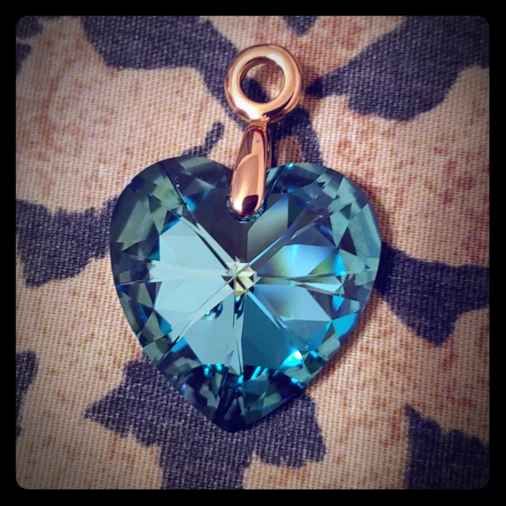 Blue & Black Heart Shaped Pendant "New"